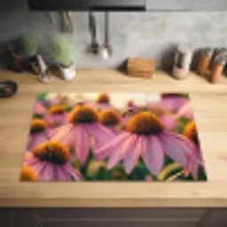 Bloemen - Paars - Bijen Inductie beschermer vinyl 3mm klein -sfeer5