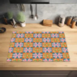 Bloemen - Retro - Patroon - Kleurrijk Inductie beschermer vinyl 3mm klein 276 -sfeer5