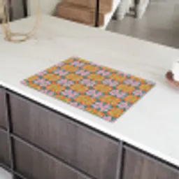 Bloemen - Retro - Patroon - Kleurrijk Inductie beschermer vinyl 3mm klein 276 -sfeer8