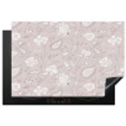 Bloemen - Getekend - Lavendel Inductie beschermer vinyl 3mm klein 276 -3d