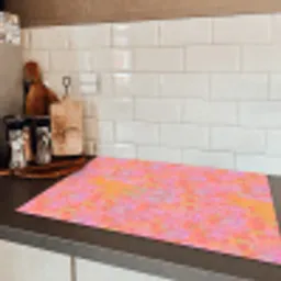 Vloeiend - Verf - Perzik Inductie beschermer vinyl 3mm klein 276 -sfeer3