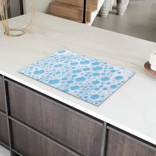 Schuim - Bubbels - Blauw Inductie beschermer vinyl 3mm klein -sfeer8