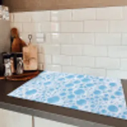 Schuim - Bubbels - Blauw Inductie beschermer vinyl 3mm klein -sfeer3