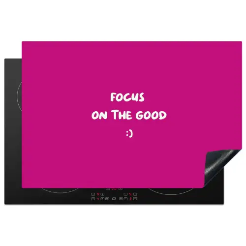 Focus - Smiley - Roze Inductie beschermer vinyl 3mm klein -3d