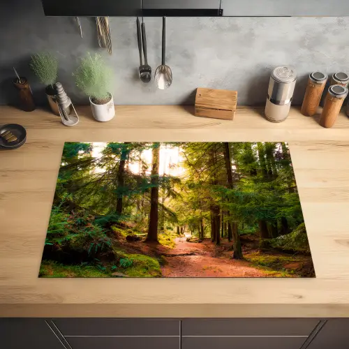 Bos - Pad - Bomen - Groen - Zon - Natuur Inductie beschermer vinyl 3mm middel -sfeer5