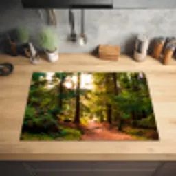 Bos - Pad - Bomen - Groen - Zon - Natuur Inductie beschermer vinyl 3mm middel -sfeer5