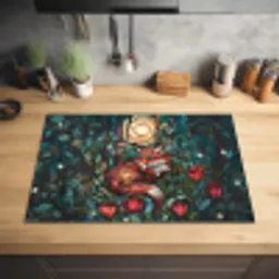 Vos - Mozaïek - Bos - Maan Inductie beschermer vinyl 3mm klein -sfeer5