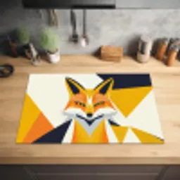 Vos - Oranje - Abstract - Driehoeken Inductie beschermer vinyl 3mm klein -sfeer5