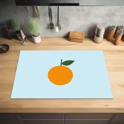 Fruit - Sinaasappel - Oranje Inductie beschermer vinyl 3mm klein -sfeer5