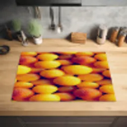 Vrucht - Waterdruppels - Oranje Inductie beschermer vinyl 3mm klein 276 -sfeer5