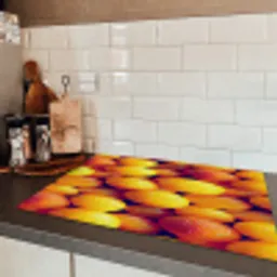 Vrucht - Waterdruppels - Oranje Inductie beschermer vinyl 3mm klein 276 -sfeer3