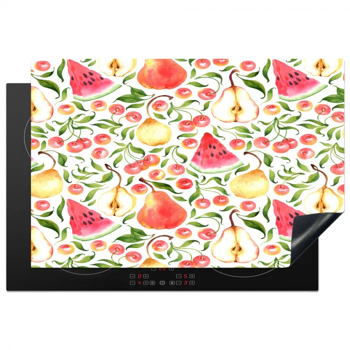 Fruit - Watermeloen - Kersen - Peer Inductie beschermer vinyl 3mm klein 276 -3d