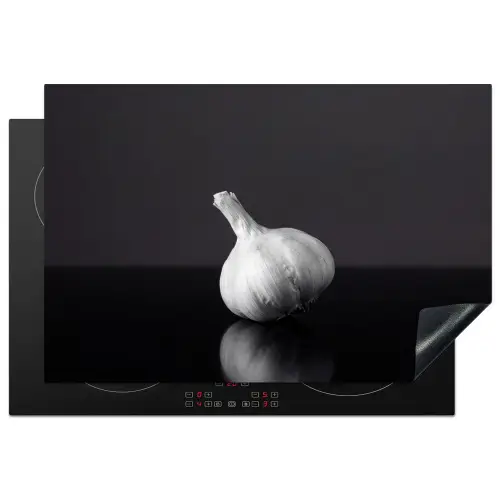 Knoflook - Zwart - Wit Inductie beschermer vinyl 3mm klein -3d