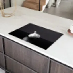 Knoflook - Zwart - Wit Inductie beschermer vinyl 3mm klein -sfeer8