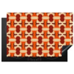 Geometrisch - Retro - Oranje Inductie beschermer vinyl 3mm klein 276 -3d