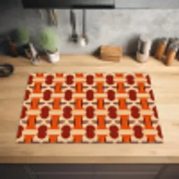 Geometrisch - Retro - Oranje Inductie beschermer vinyl 3mm klein 276 -sfeer5