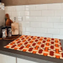 Geometrisch - Retro - Oranje Inductie beschermer vinyl 3mm klein 276 -sfeer3