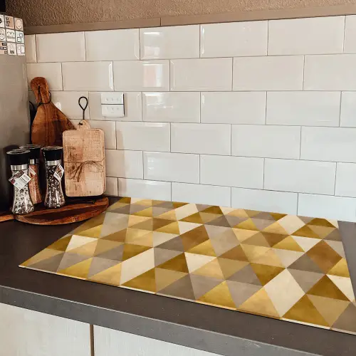 Geometrisch - Driehoek - Goud Inductie beschermer vinyl 3mm klein 276 -sfeer3