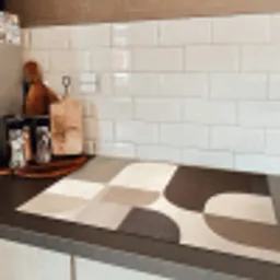 Geometrisch - Geweven structuur - Modern Inductie beschermer vinyl 3mm klein -sfeer3