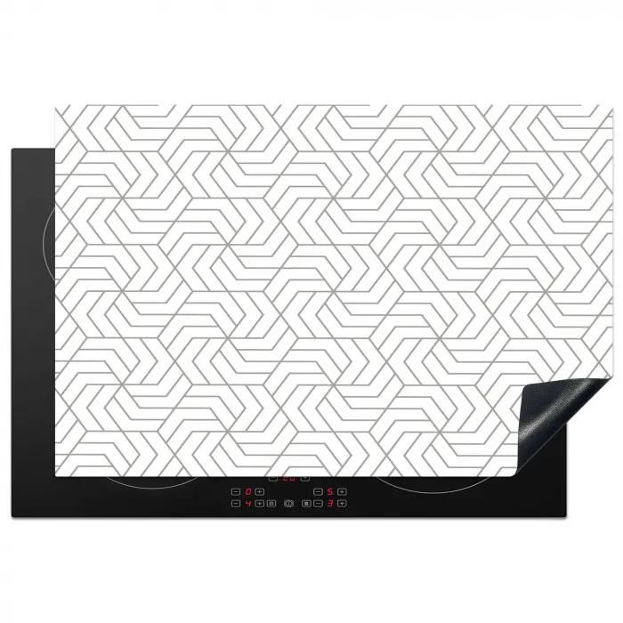 Geometrie - Lijn - Zwart - Wit - Patroon Inductie beschermer vinyl 3mm klein 276 -3d