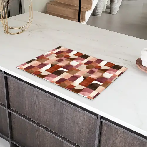 Geometrie - Modern - Retro Inductie beschermer vinyl 3mm klein 276 -sfeer8