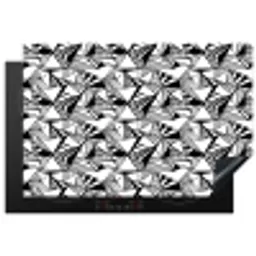 Geometrie - Driehoeken - Zwart - Wit Inductie beschermer vinyl 3mm klein 276 -3d
