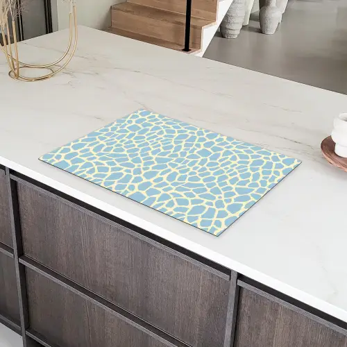 Giraf - Modern - Blauw Inductie beschermer vinyl 3mm klein 276 -sfeer8