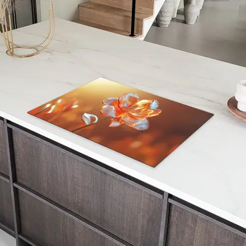 Glazen - Bloem - Zonlicht Inductie beschermer vinyl 3mm klein -sfeer8