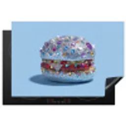 Glitters - Hamburger - Blauw Inductie beschermer vinyl 3mm klein -3d