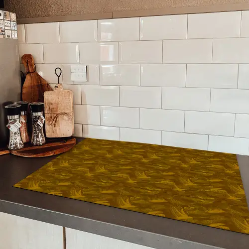 Goud - Vogels - Patroon Inductie beschermer vinyl 3mm klein 276 -sfeer3