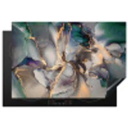 Goud - Blauw - Marmer Inductie beschermer vinyl 3mm klein -3d