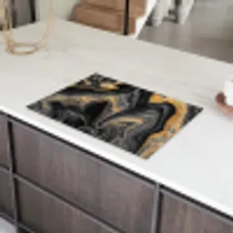 Goud - Marmer - Zwart Inductie beschermer vinyl 3mm klein -sfeer8