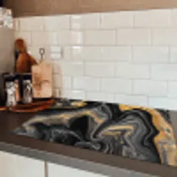 Goud - Marmer - Zwart Inductie beschermer vinyl 3mm klein -sfeer3
