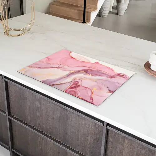 Goud - Marmer - Roze Inductie beschermer vinyl 3mm klein -sfeer8