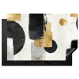 Goud - Rechthoeken - Cirkels - Abstract Inductie beschermer vinyl 3mm klein -3d