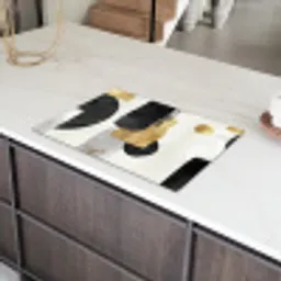 Goud - Rechthoeken - Cirkels - Abstract Inductie beschermer vinyl 3mm klein -sfeer8