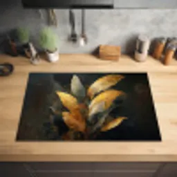 Gouden Bladcompositie – Botanische Luxe Inductie beschermer vinyl 3mm klein -sfeer5