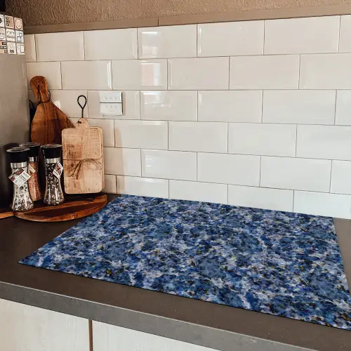 Graniet - Blauw - Koel Inductie beschermer vinyl 3mm klein 276 -sfeer3