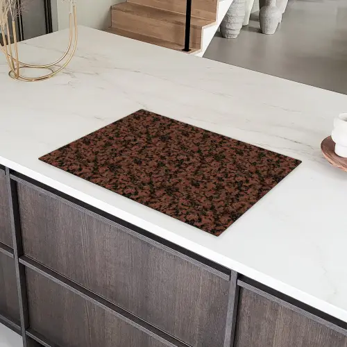 Graniet - Rood - Zwart Inductie beschermer vinyl 3mm klein 276 -sfeer8