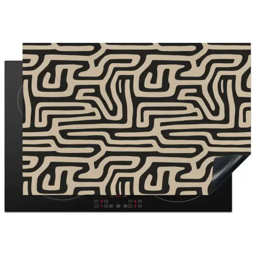 Grafisch - Lijnen - Zwart Inductie beschermer vinyl 3mm klein 276 -3d
