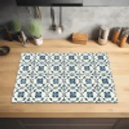 Grafisch - Tegel - Blauw Inductie beschermer vinyl 3mm klein 276 -sfeer5