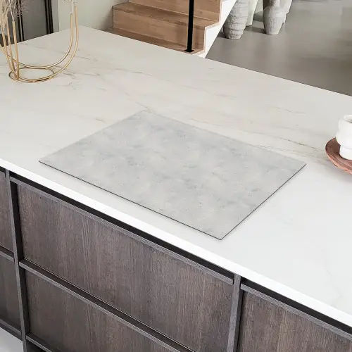 Grijs - Beton - Neutraal Inductie beschermer vinyl 3mm klein 276 -sfeer8