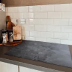 Grijze Betonscherven Inductie beschermer vinyl 3mm klein -sfeer3