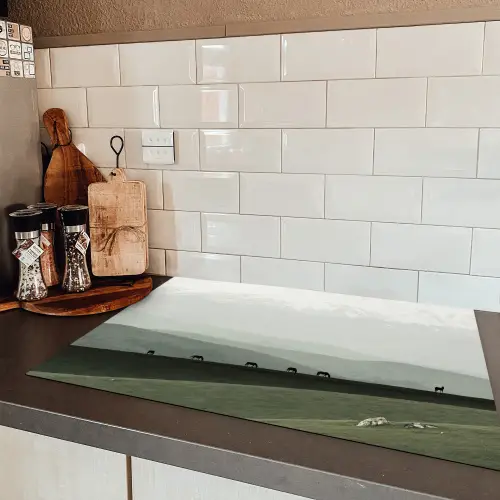 Grijs - Berg - Paarden Inductie beschermer vinyl 3mm klein -sfeer3