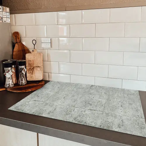 Grijs - Muur - Poriën Inductie beschermer vinyl 3mm klein 276 -sfeer3