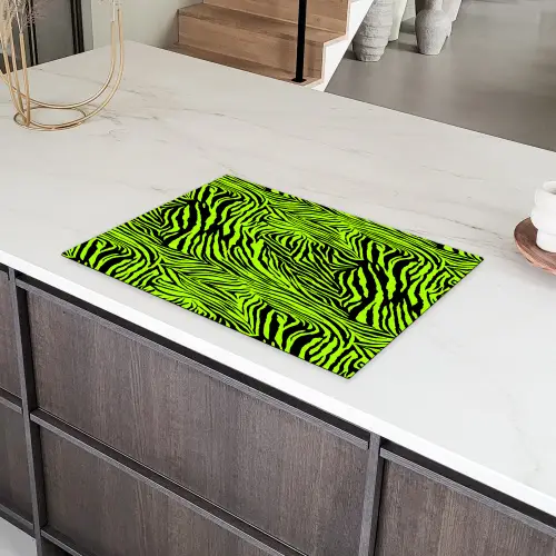 Groen - Zwart - Zebra Inductie beschermer vinyl 3mm klein 276 -sfeer8