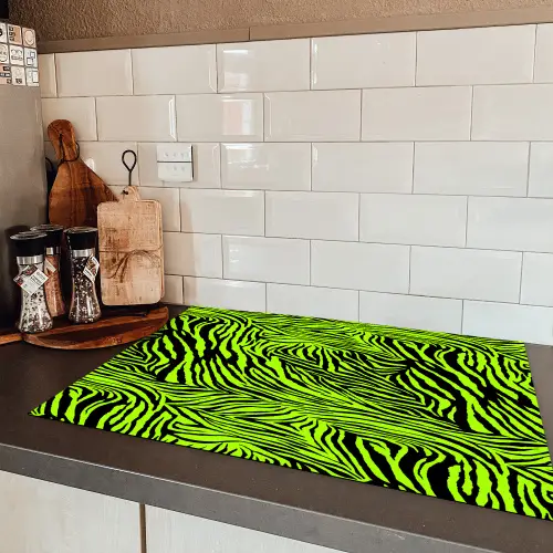 Groen - Zwart - Zebra Inductie beschermer vinyl 3mm klein 276 -sfeer3