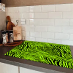 Groen - Zwart - Zebra Inductie beschermer vinyl 3mm klein 276 -sfeer3
