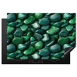 Groen - Glanzende - Kiezels Inductie beschermer vinyl 3mm klein 276 -3d