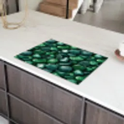 Groen - Glanzende - Kiezels Inductie beschermer vinyl 3mm klein 276 -sfeer8